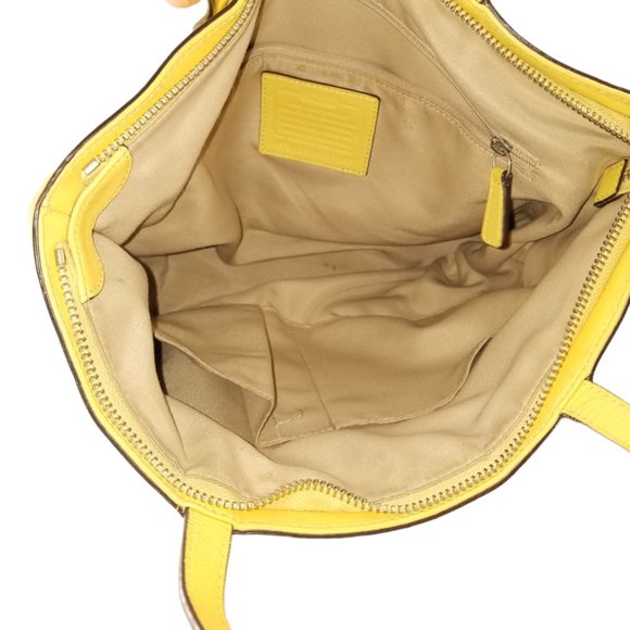 Coach Signature Stripe Perforated Leather Shoulder Bag Tote F21941 - Picture 4 of 5